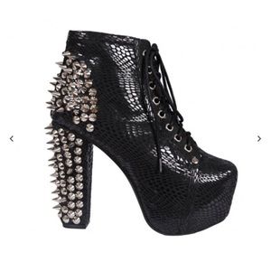 👠 Jeffrey Campbell Lita Spike Black Snake 👠